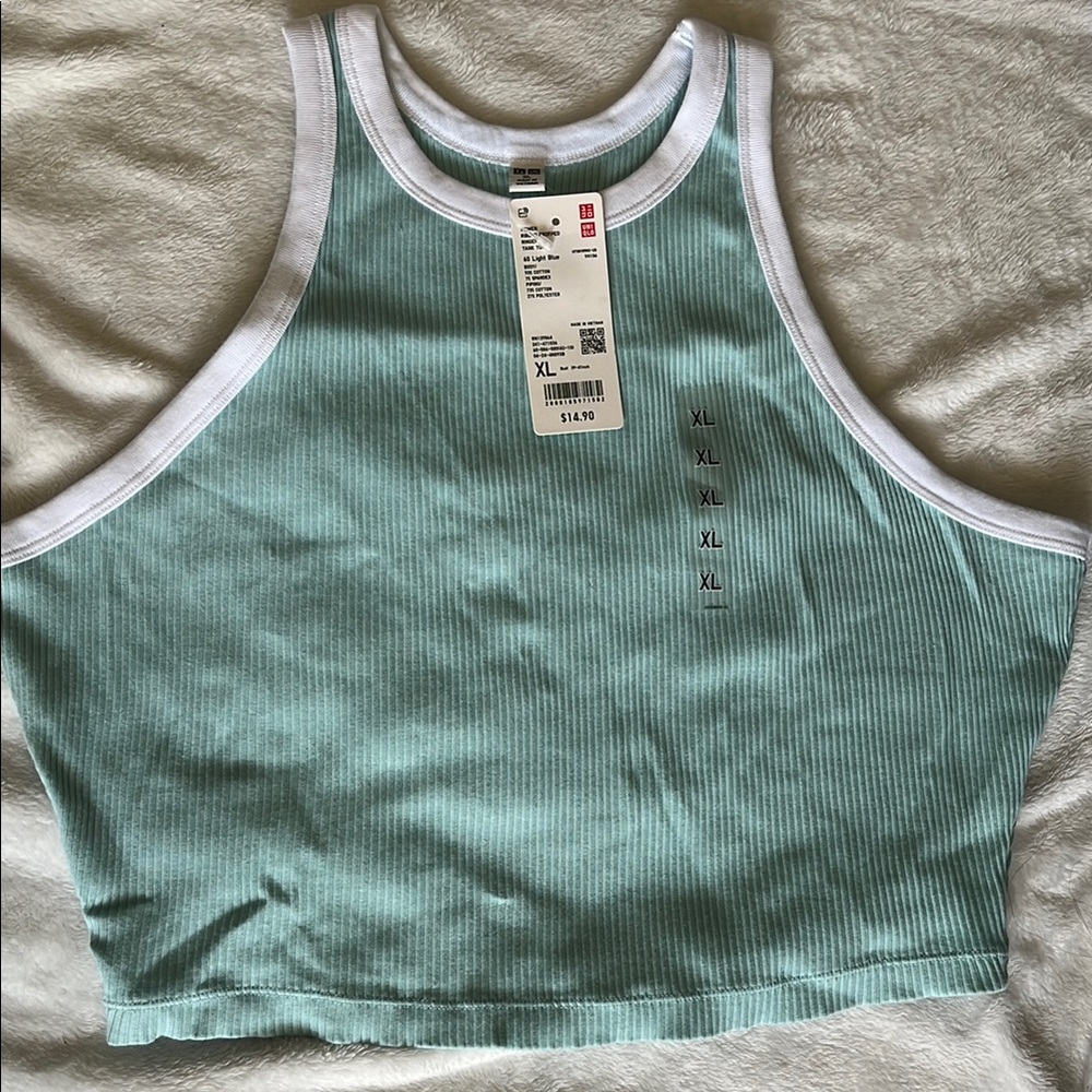 Uniqlo Women's Blue Ribbed Tank Top